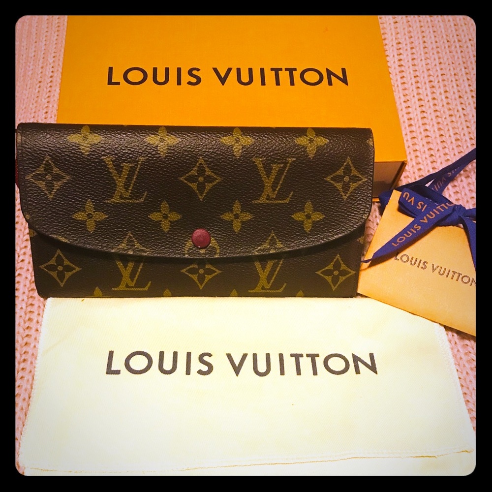 LV Monogram Canvas Emilie Wallet - Fuchsia